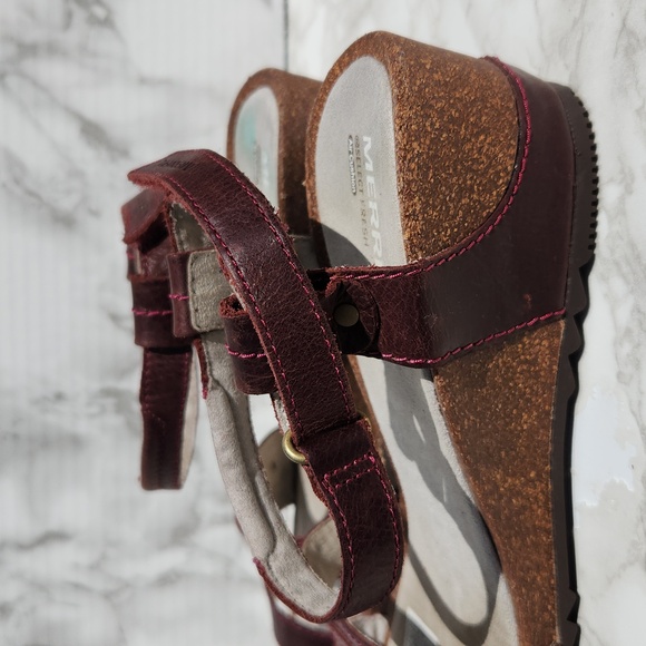 Merrell REVALLI AURA Deep Purple Strappy Wedge Leather Sandal (8) - Picture 8 of 14